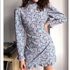 Once & floral - nasty gal puffy shoulders dress